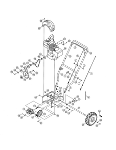 Fuel Tank/Wheels/Handle Diagram and Parts List for 31A-3BAD752  MTD Snow Blower