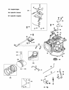 1P65B0C_Crankcase Diagram and Parts List for 1P65B0C  MTD Engine