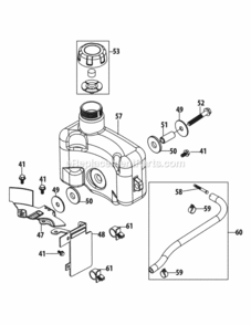 1P65B0C_Fuel_Tank_And_Mounting Diagram and Parts List for 1P65B0C  MTD Engine