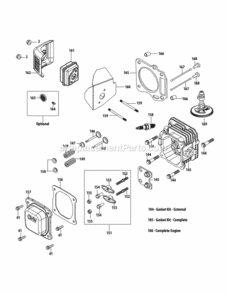 1P65N0A_Cylinder_Head Diagram and Parts List for 1P65N0A  MTD Engine
