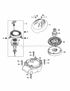 1P65Tga_Flywheel_And_Shroud Diagram and Parts List for 1P65TGA  MTD Engine