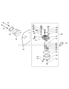1P70C0A-11_Carburetor Diagram and Parts List for 1P70C0A-11  MTD Engine