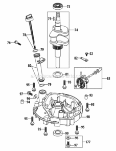 1P70L0A-11_Crankshaft_And_Crankcase_Cover Diagram and Parts List for 1P70L0A-11  MTD Engine