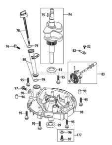 1P70L0A_Crankshaft_And_Crankcase_Cover Diagram and Parts List for 1P70L0A  MTD Engine