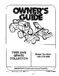 Twin bag grass collector Diagram and Parts List for 190-073-000  MTD Leaf Blower / Vacuum
