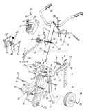 Page B Diagram and Parts List for 212-340-031 B063-089 -1992 MTD Tiller