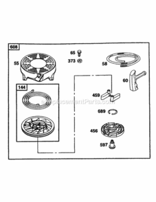 Bands_Engine_Rewind_Assy Diagram and Parts List for 214IP 51B-330-195 MTD Lawn Mower
