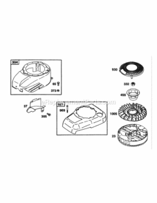 Bands_Engine_Blower_Hsg_And_Flywheel Diagram and Parts List for 214IP 51B-330-195 MTD Lawn Mower