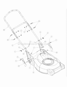 Handle Diagram and Parts List for 214KW 51A-330-195 MTD Lawn Mower