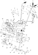 Page B Diagram and Parts List for 215-030-000 1985 MTD Tiller