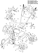 Page B Diagram and Parts List for 215-402-000 1985 MTD Tiller