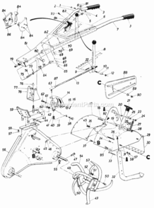 Parts Diagram and Parts List for 216-412-192  MTD Tiller
