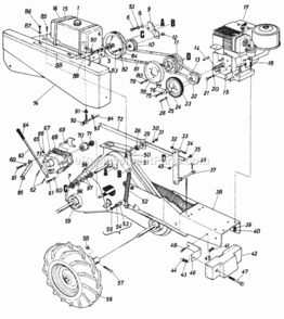 Page C Diagram and Parts List for 216-412-192  MTD Tiller