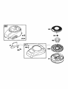 Bands_Engine_Blower_Hsg_And_Flywheel Diagram and Parts List for 216IP 52B-370-195 MTD Lawn Mower