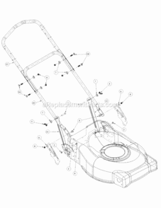 Handle_Self_Propelled Diagram and Parts List for 216IP 52B-370-195 MTD Lawn Mower