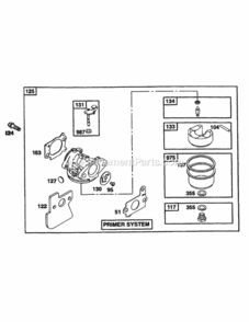 Bands_Engine_Carburetor_Assy Diagram and Parts List for 216IP 52B-370-195 MTD Lawn Mower