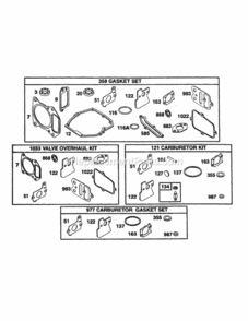 Bands_Engine_Kits_And_Gasket_Sets Diagram and Parts List for 216IP 52B-370-195 MTD Lawn Mower