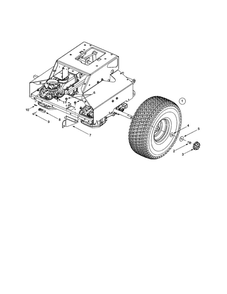 Wheels/Tires/Rim Diagram and Parts List for 624  MTD Lawn Tractor