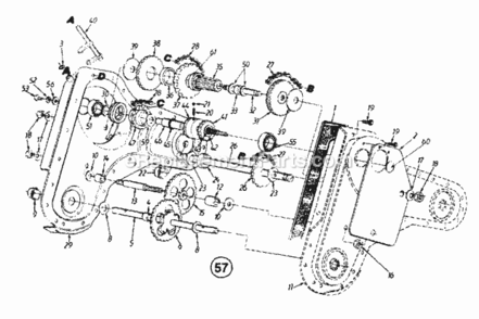 Gear_Case Diagram and Parts List for 21A-410-352 1999 MTD Tiller
