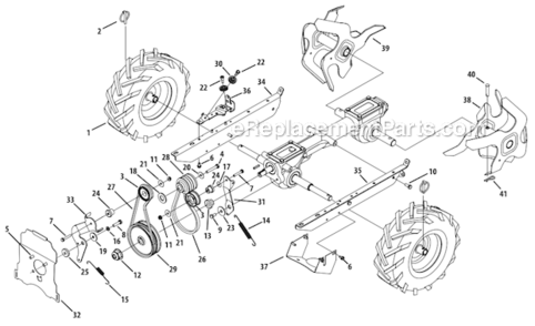 Part Location Diagram of 786-0113A-0638 MTD Shield-rear Tine