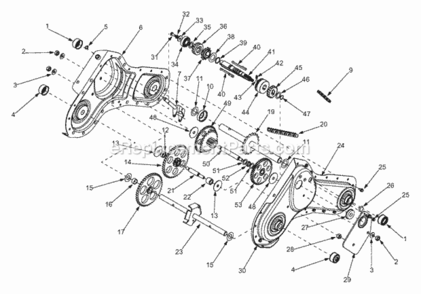 Part Location Diagram of 986-04073 MTD Intermediate Gear Assembly