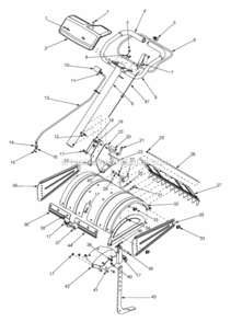 General_Assembly Diagram and Parts List for 21AA414A729 2005 MTD Tiller