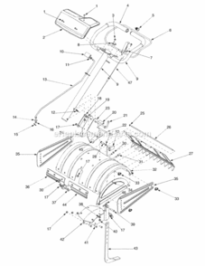 General_Assembly Diagram and Parts List for 21AA414A729 2006 MTD Tiller