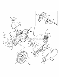 Page J Diagram and Parts List for 21AB45M8704 2012 MTD Tiller