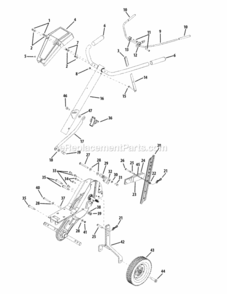 Handle_Assembly_21B-39M Diagram and Parts List for 21B-39M5004 2012 MTD Tiller