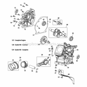 170-Au_Crankcase Diagram and Parts List for 21B-39M8704 2013 MTD Tiller