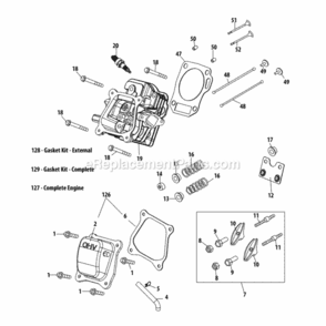 170-Au_Cylinder_Head Diagram and Parts List for 21B-39M8704 2013 MTD Tiller