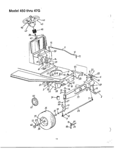 Lawn Tractor 1 Diagram and Parts List for 450 THRU 47G MTD Lawn Tractor