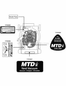 Label_Map_Csv Diagram and Parts List for 24A-020C706 2012 MTD Lawn Mower