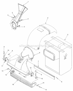 Part Location Diagram of 731-1690A MTD Chute-discharge