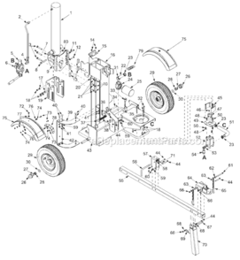 Page A Diagram and Parts List for 24AF510B300 2004 MTD Log Splitter