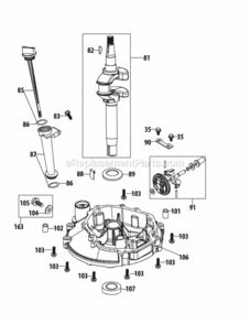 1_X_65Lu_Crankshaft_And_Crankcase_Cover Diagram and Parts List for 24BF51MX704 2013 MTD Log Splitter