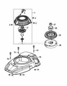 1_X_65Lu_Flywheel_And_Shroud Diagram and Parts List for 24BF51MX704 2013 MTD Log Splitter