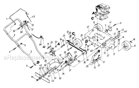 Page A Diagram and Parts List for 253-536-705 1993 MTD Edger