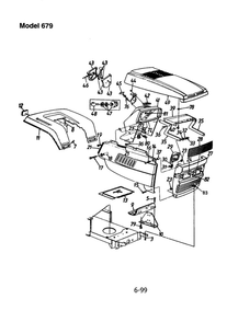Grille/Hood And Fender Diagram and Parts List for 679  MTD Lawn Tractor