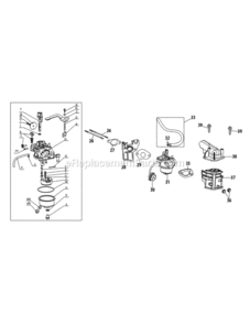 270-Ju_Carburetor Diagram and Parts List for 270-JU  MTD Engine