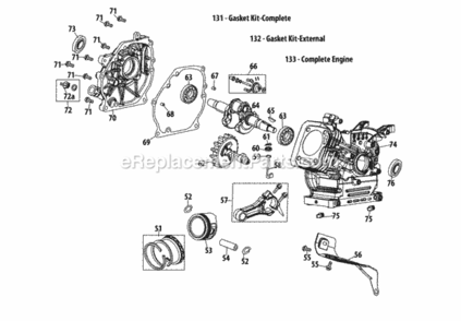 270-Vu_Crankcase Diagram and Parts List for 270-VU  MTD Engine