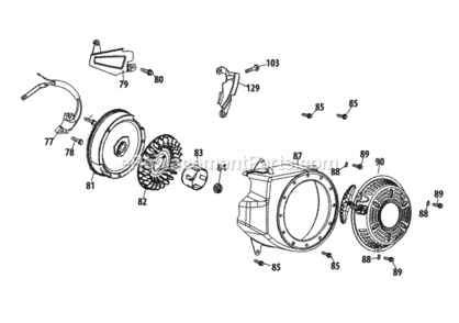 270-Vu_Flywheel_And_Blower_Housing Diagram and Parts List for 270-VU  MTD Engine