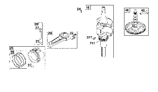 Crankshaft Diagram and Parts List for 17ADFACS093  MTD Lawn Mower