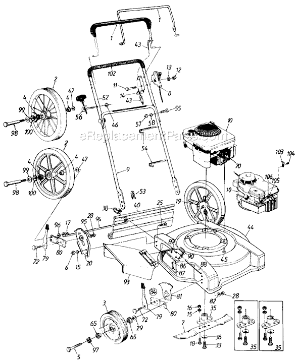 Page A Diagram and Parts List for MDL111-508R704 1991 MTD Lawn Mower