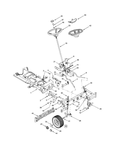 Steering Diagram and Parts List for 608  MTD Lawn Tractor