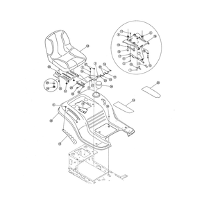 Seat/Fender Diagram and Parts List for 13AH762F752  MTD Lawn Tractor