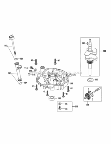 2P70M0D_Crankshaft_And_Crankcase_Cover Diagram and Parts List for 2P70M0D  MTD Engine