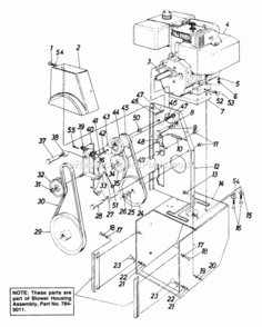 Frame_Assembly Diagram and Parts List for 312-980I054 1992 MTD Snow Blower