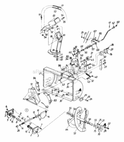 Worm_Drive_Assembly Diagram and Parts List for 313-612E054 1993 MTD Snow Blower