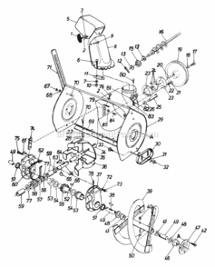Complete_Gear_Housing_And_Spiral_Assembly Diagram and Parts List for 313-980I031 1993 MTD Snow Blower